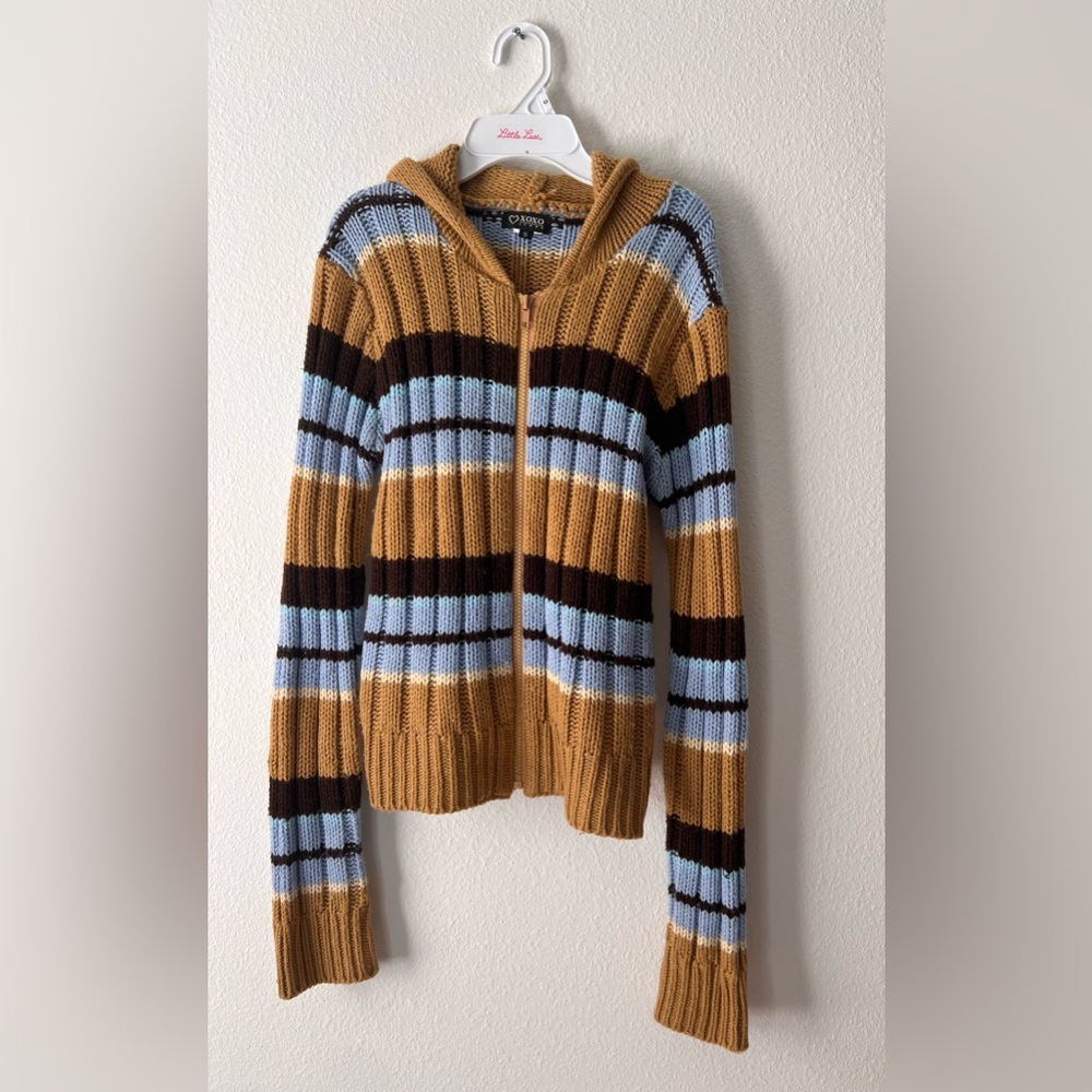 XOXO Women’s Pull-over Long Sleeve‎ Sweater, Size S, Striped, Pre-owned
